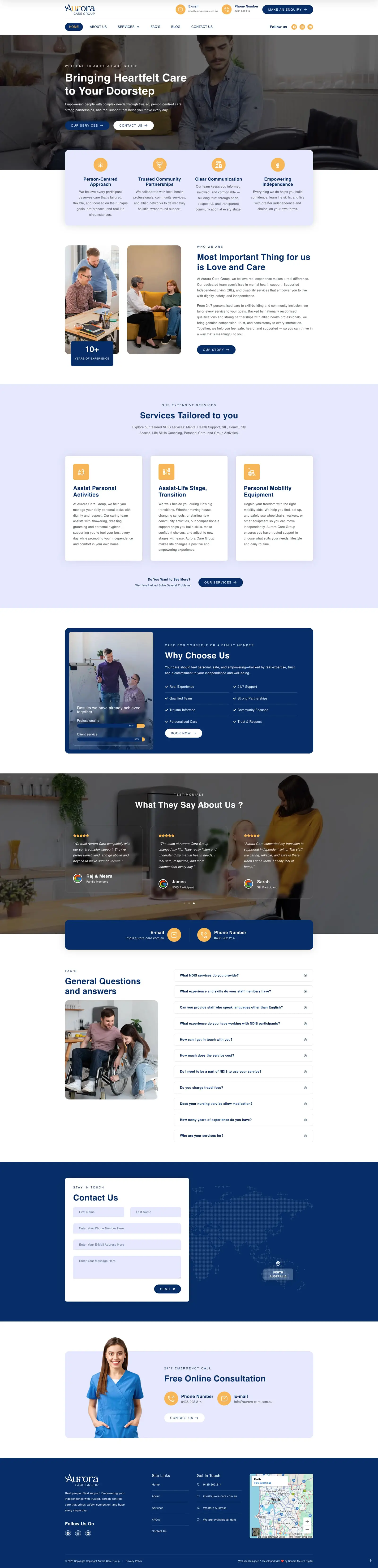 Aurora-Care-Group-Website homepage layout preview image